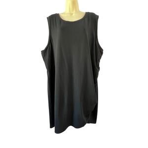 Nine West Black Ruched Tee Shirt Dress NWT  Size 3X Mini Basic Summer